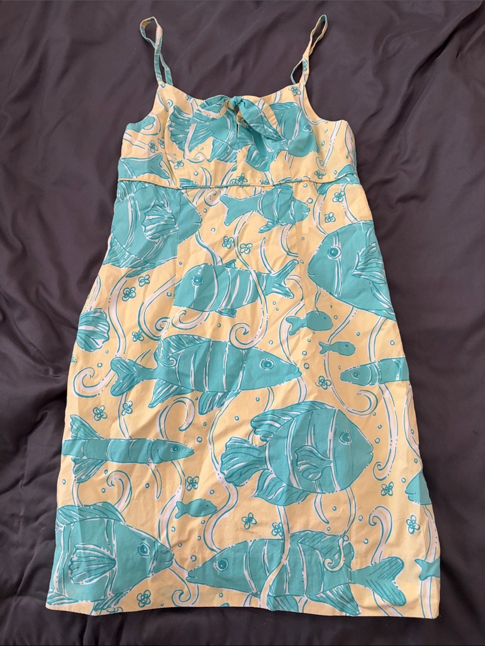 Lilly Pulitzer Yellow and Turquoise Fish Sundress